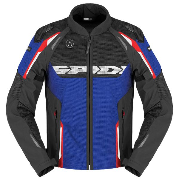 Spidi Race Warrior 2 Net Hálós Nyári Motoros Textil Kabát Fekete-Kék-Piros