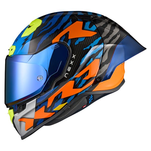 NEXX Bukósisak X.R3R Carbon Ziger Orange-Blue