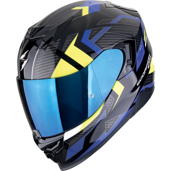 Scorpion Bukósisak EXO-520 EVO Air Sensus Black - Blue - Neon Yellow