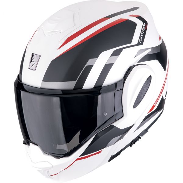 Scorpion Bukósisak EXO-TECH EVO Furio Matt White - Black - Red