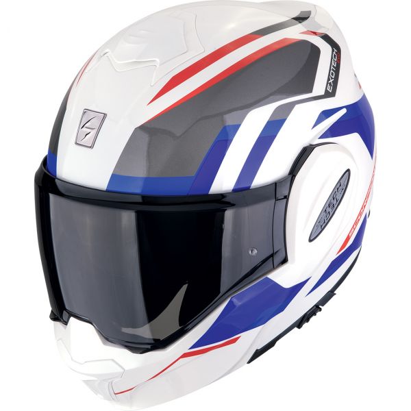 Scorpion Bukósisak EXO-TECH EVO Furio White - Red - Blue