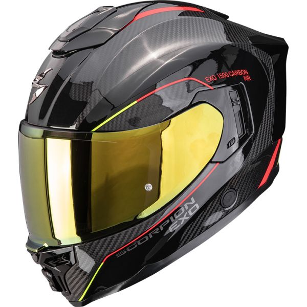 Scorpion Bukósisak EXO-1500 Carbon Air Mundi Black-Red-Yellow