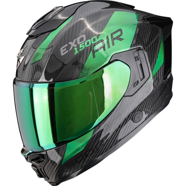 Scorpion Bukósisak EXO-1500 Carbon Air Platted Black-Green
