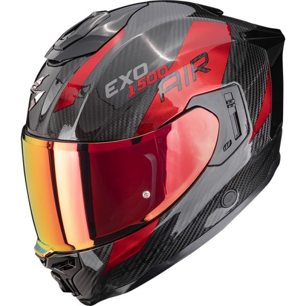 Scorpion Bukósisak EXO-1500 Carbon Air Platted Black-Red