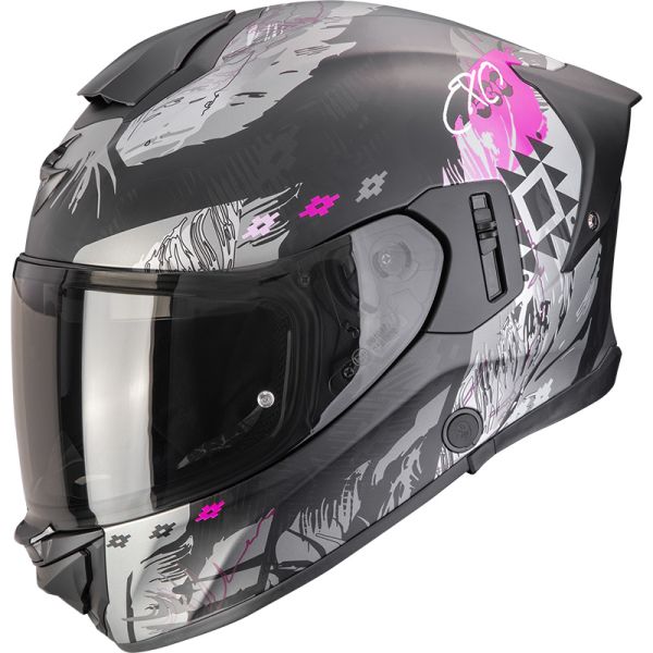 Scorpion Bukósisak EXO-530 Air Hadji Matt Black-Pink