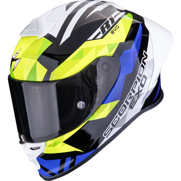 Scorpion Bukósisak EXO-R1 EVO II Air Valere Black - Blue - Neon Yellow