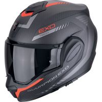 Scorpion Bukósisak EXO-TECH EVO Carbon Cosy Matt Black - Red