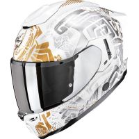 Scorpion Bukósisak EXO-1500 Air Apus Pearl White-Grey-Gold