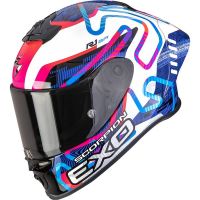 Scorpion Bukósisak EXO-R1 EVO II Air Cornering White - Blue - Pink